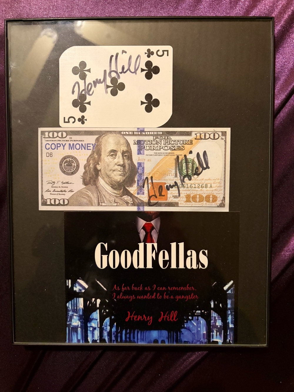 GoodFellas Signed Display with Two(2) Henry Hill Autographs
